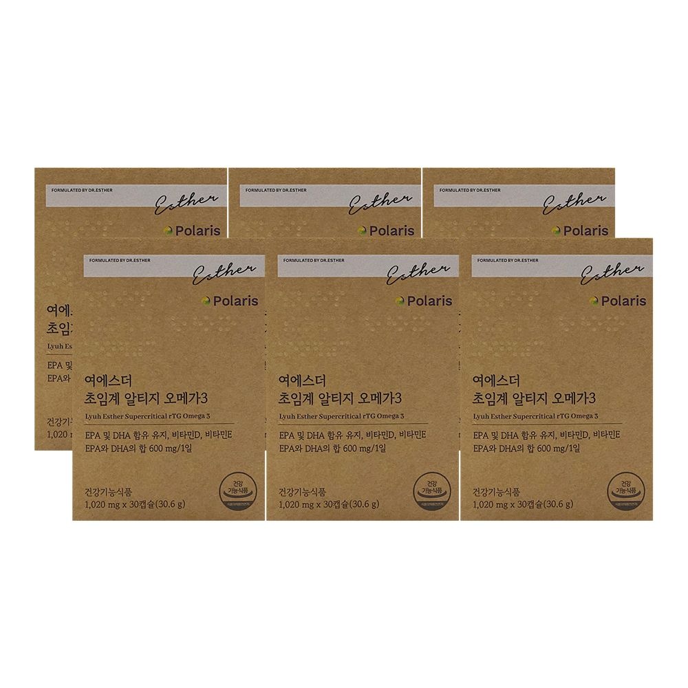 에스더포뮬러 여에스더 초임계 알티지 오메가3 1020mg x 30캡슐 x 6박스