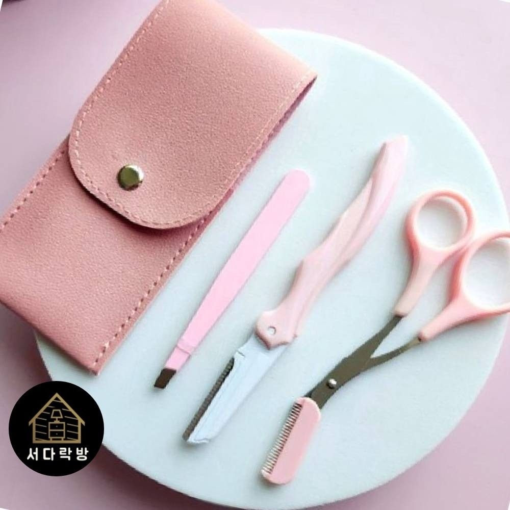 초보자 눈썹 트리밍 3종 핑크 눈썹깎기 눈썹잔털정리 눈섭정리기