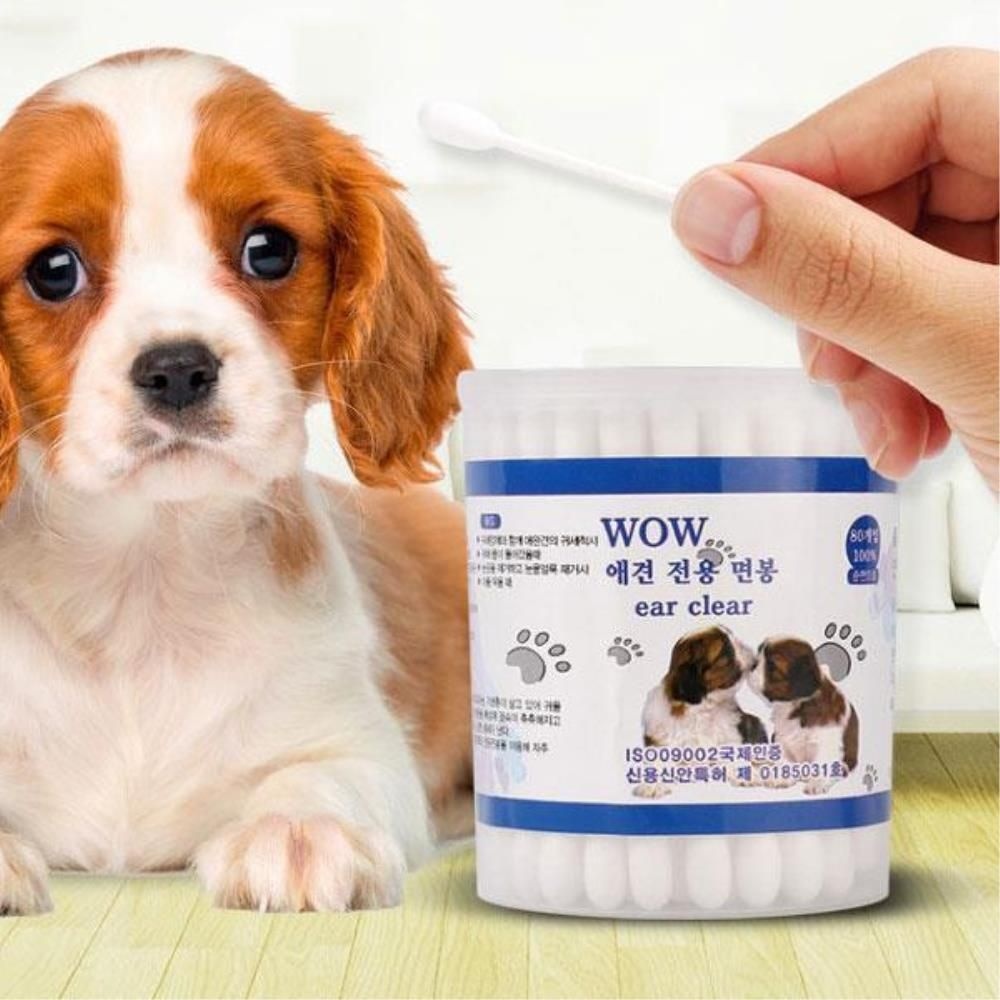 SUJINPET 귀냄새강아지 애완견전용 부드러운 면봉2P 강아지귀청소 귀염증