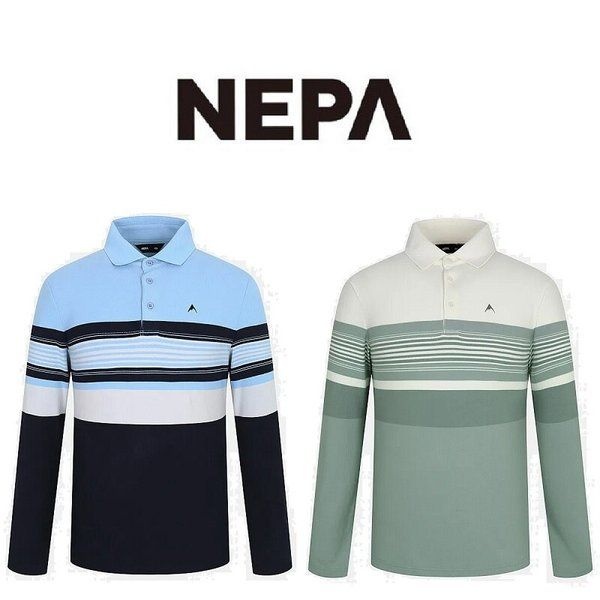 네파 네파 남성 스트라이프 패턴 기모 폴로 티셔츠 (레귤러핏)_7J75244_BP 475909