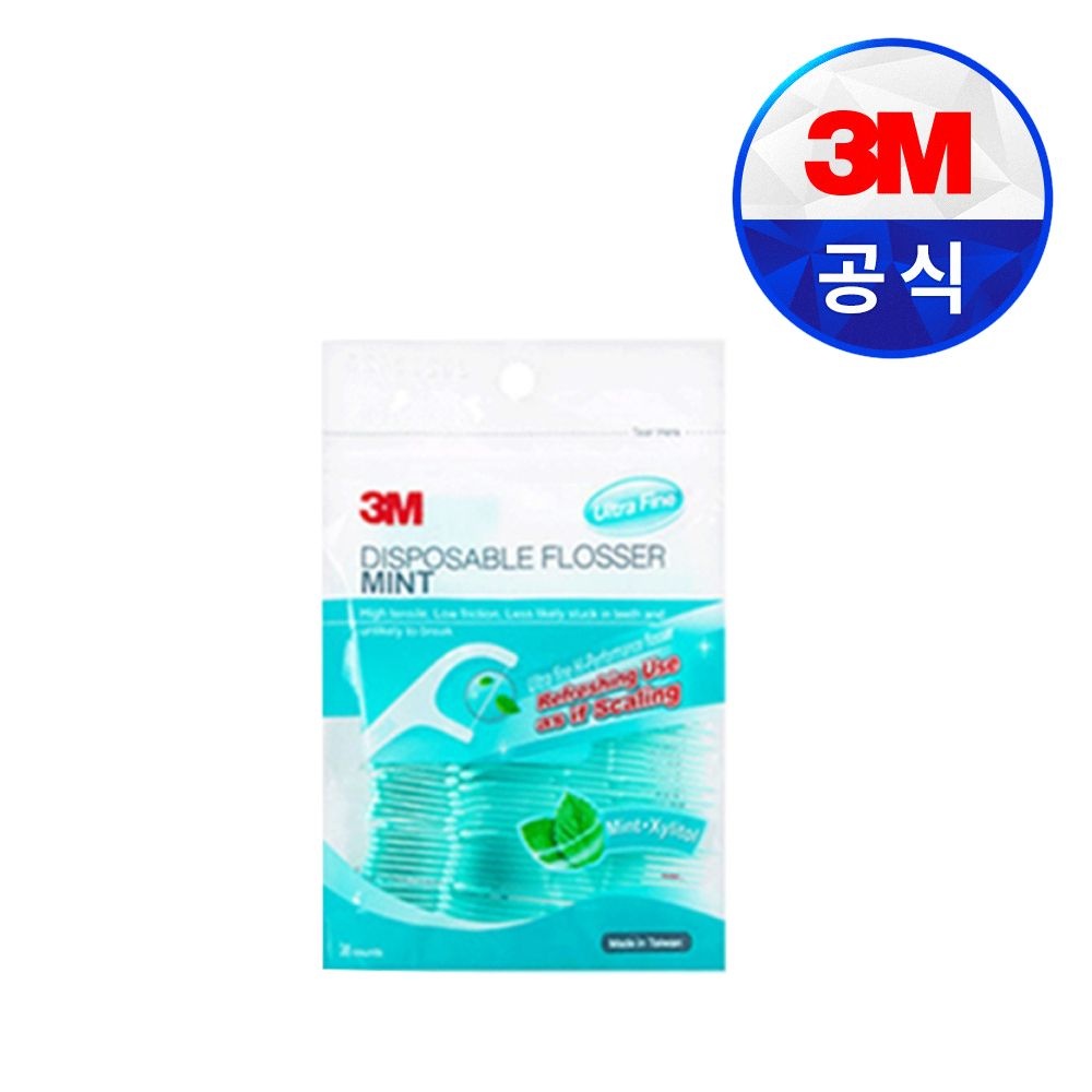 3M구강관리위생용품 민트 싱글라인치실 일회용치실 치간칫솔 1팩(38EA)