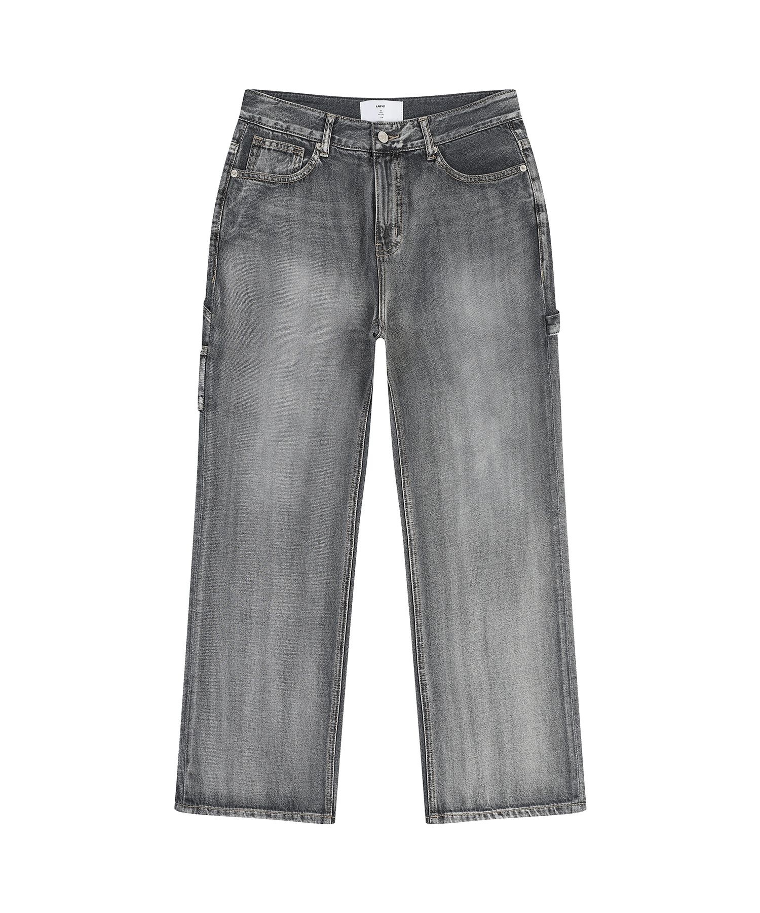 랩원오원 [LAB101] 카펜터 브러쉬 워싱 스트레이트 데님 팬츠 (GREY)
