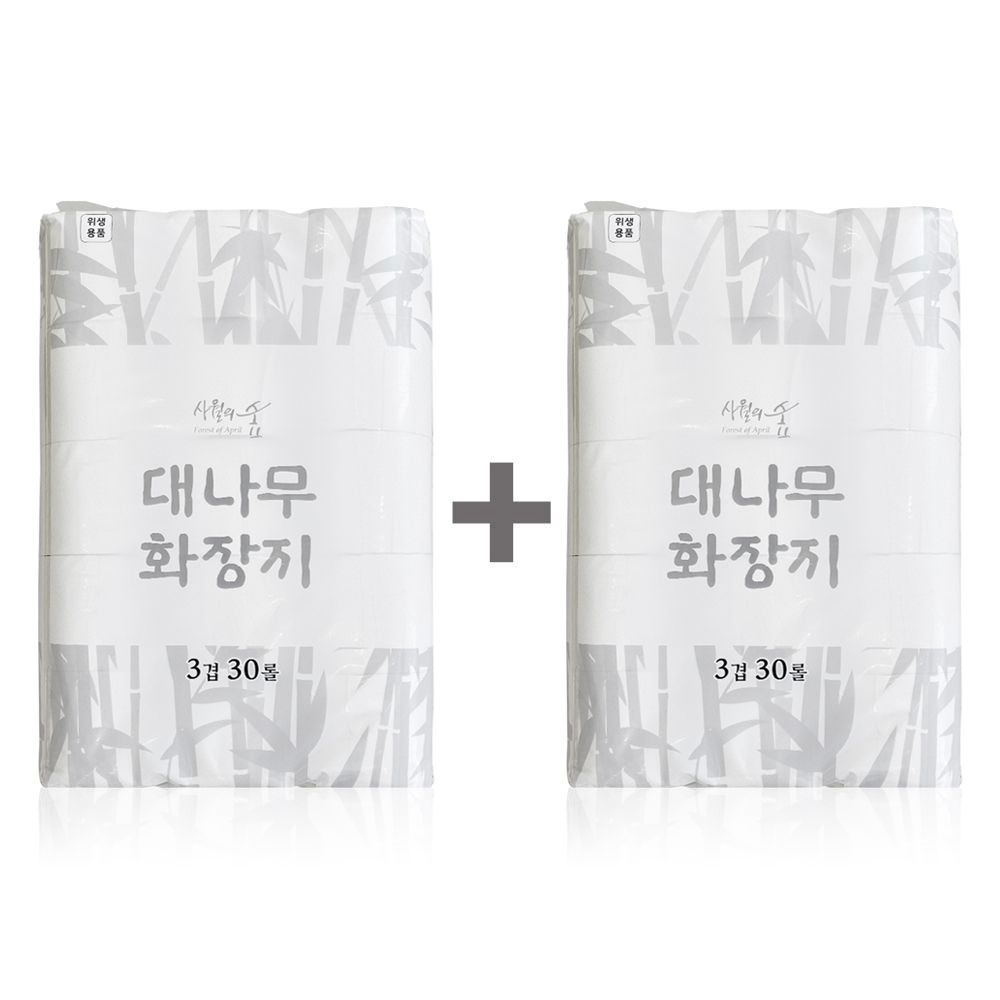 1+1사월의숲 먼지없는 대나무 화장지 3겹 30롤