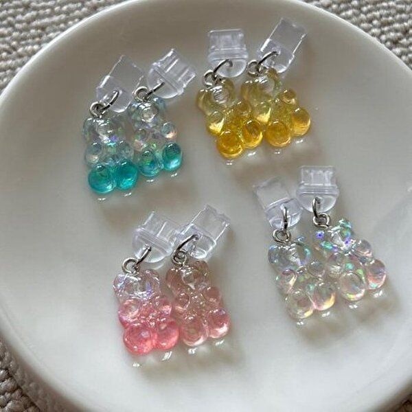 [셀러허브 가전]곰돌이 테디베어 충전 캡 단자 마개 8핀 C타입 먼지마개 보호캡 폰마개 플러그 폰꾸 키링 핸드...