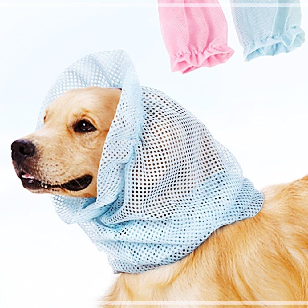 조영 귀통풍 귀염증 반려동물 관공서 강아지 사무실 스누드 귀덮개 매쉬  블루,타입 핑크,타입