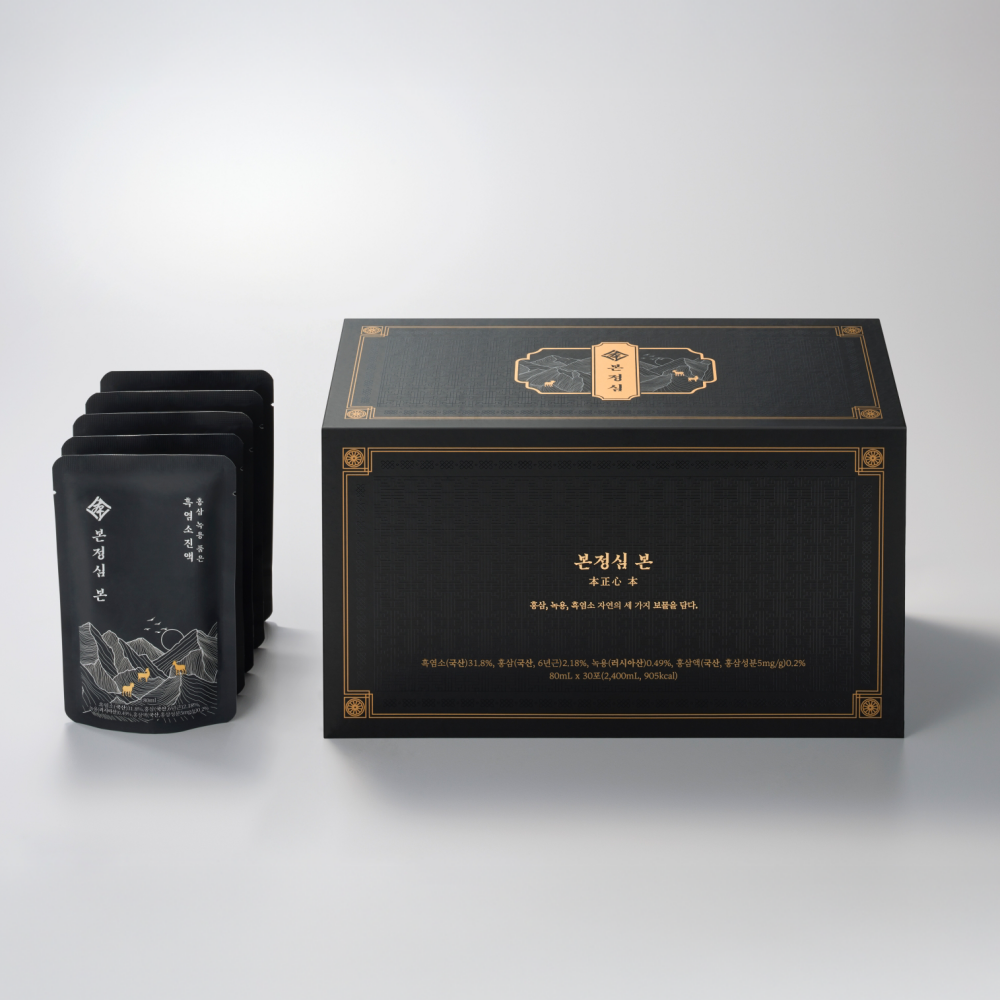 [초고함량] 본정심 본 홍삼 녹용 품은 흑염소진액 30포