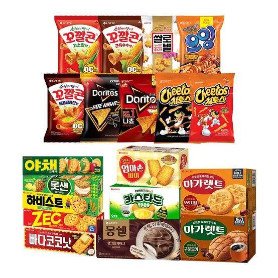 인기 스낵 20종 8개 (4+2+2) 내맘대로 골라담기 꼬깔콘 롯샌 몽쉘 등