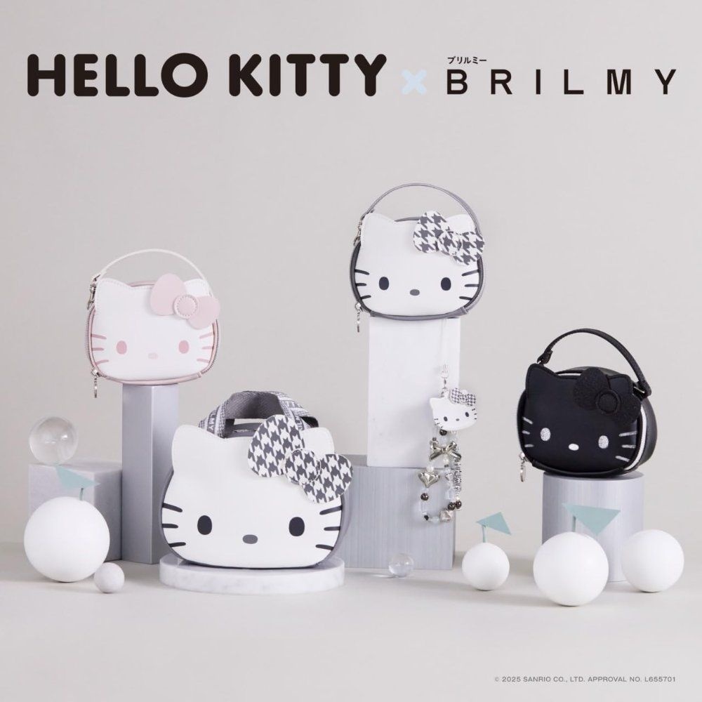 BRILMY [해외] 브릴미 x 헬로키티 콜라보 한정판 화장품파우치 그레이 BRILMY 일본잡지부록