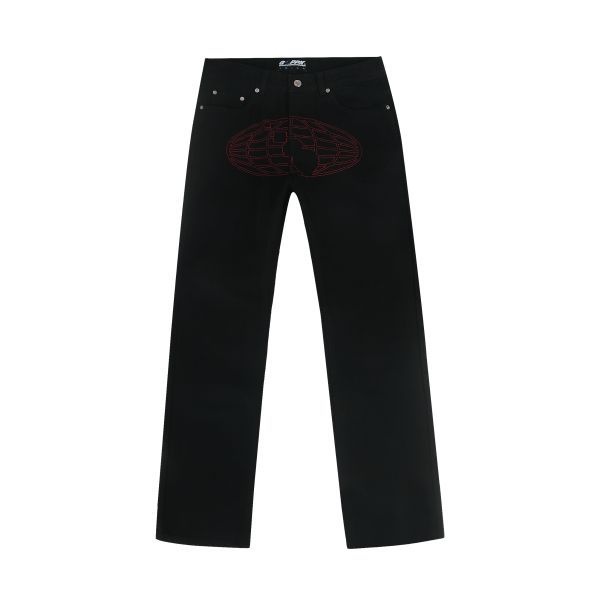 GRAM OUNCE POUND RA Globe Oval Logo Black Jeans_Red Printed GP23SG012RE 2827587