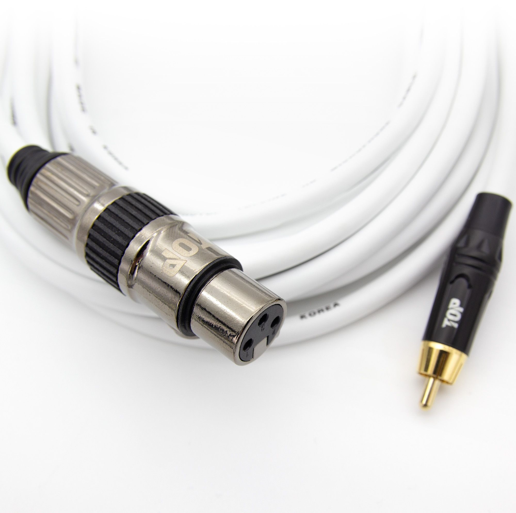 (현대Hmall) HDTOP 국산 RCA 수 TO XLR 암 케이블 화이트 3M HT-TP1172