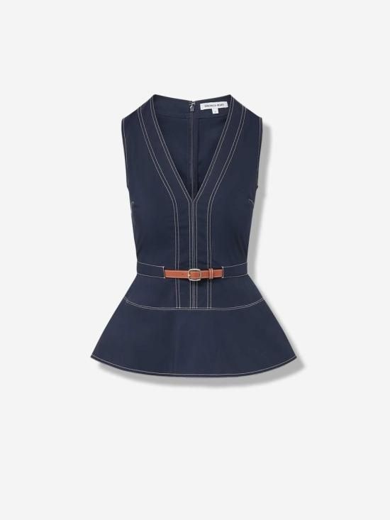 베로니카비어드 25FW 베로니카비어드 민소매 티셔츠 2507LSCP41287 W0006NAVY MIDNIGHT BLUE