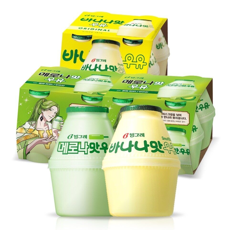 (주)빙그레 빙그레 단지우유 240ml 바나나맛 4개 + 메로나맛 8개