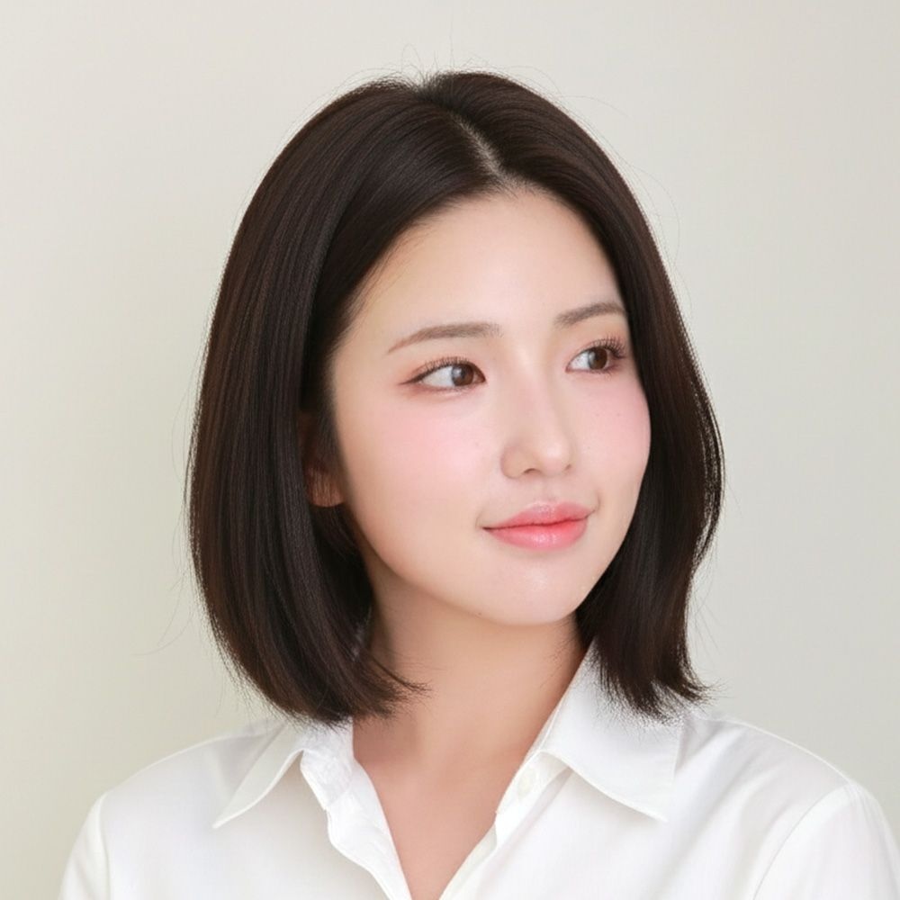 [W2003] 인모100% 불파트 가르마형 소형 짧은머리 정수리가발