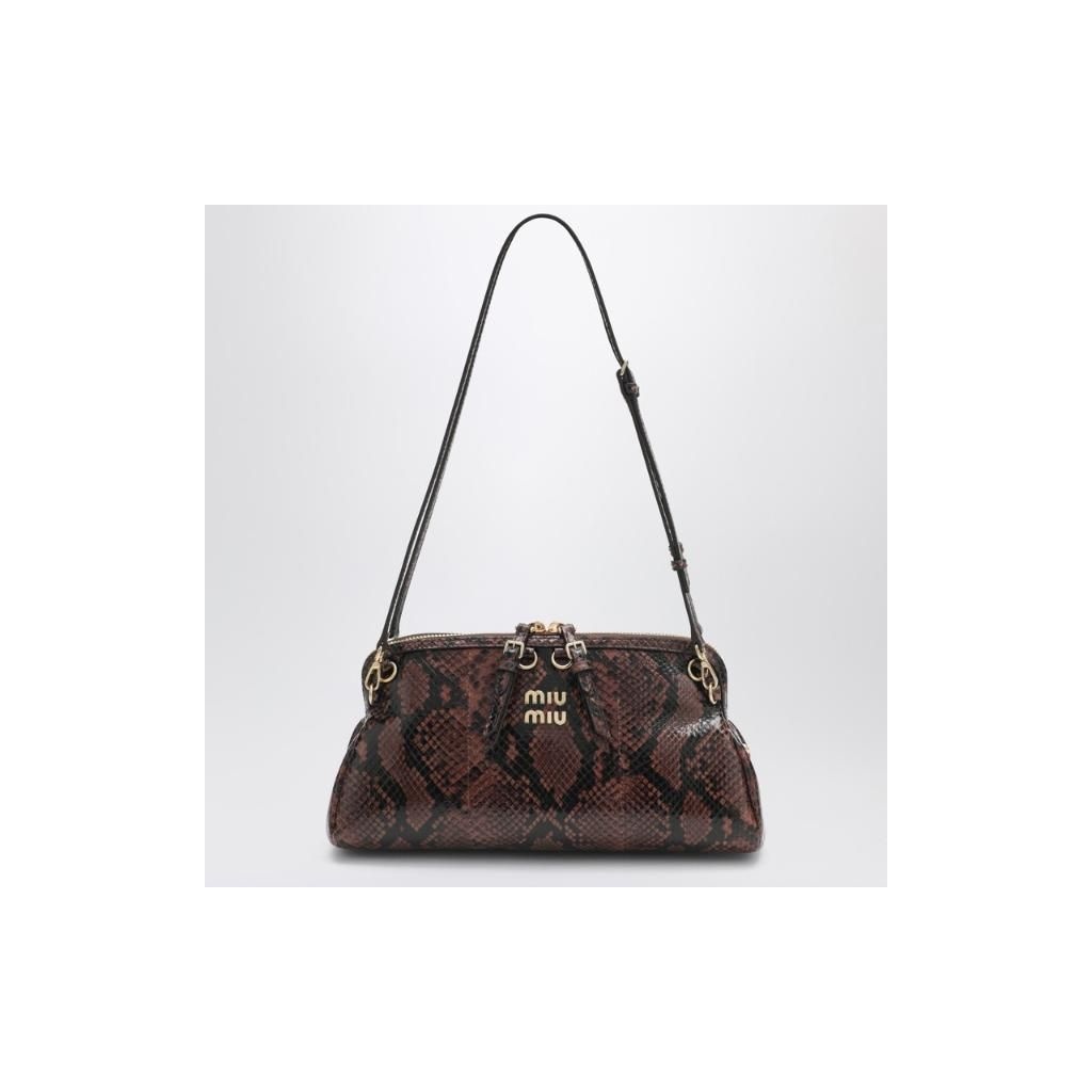 [해외] 미우미우 Ayers leather clutch bag with python print 5BF130OLO2BN6/XL_MIU-F0005_100-U Brown  [관부가세포함]