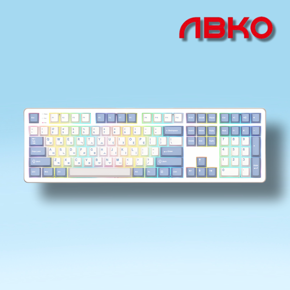 상품상세참조 앱코 AR108G 원토글 노니드 무브 기계식 키보드 더스티 블루 개구리축