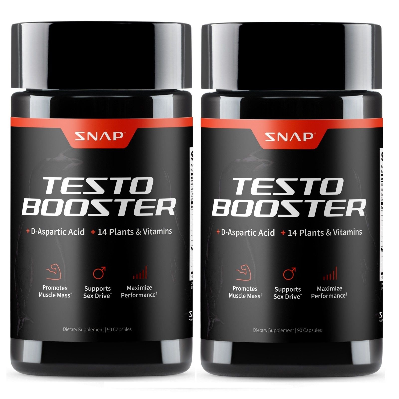 [해외] Snap Supplements 스냅 테스토 부스터 - 근육 성장 에너지 증진 성욕 캡슐 90정 2팩 112980