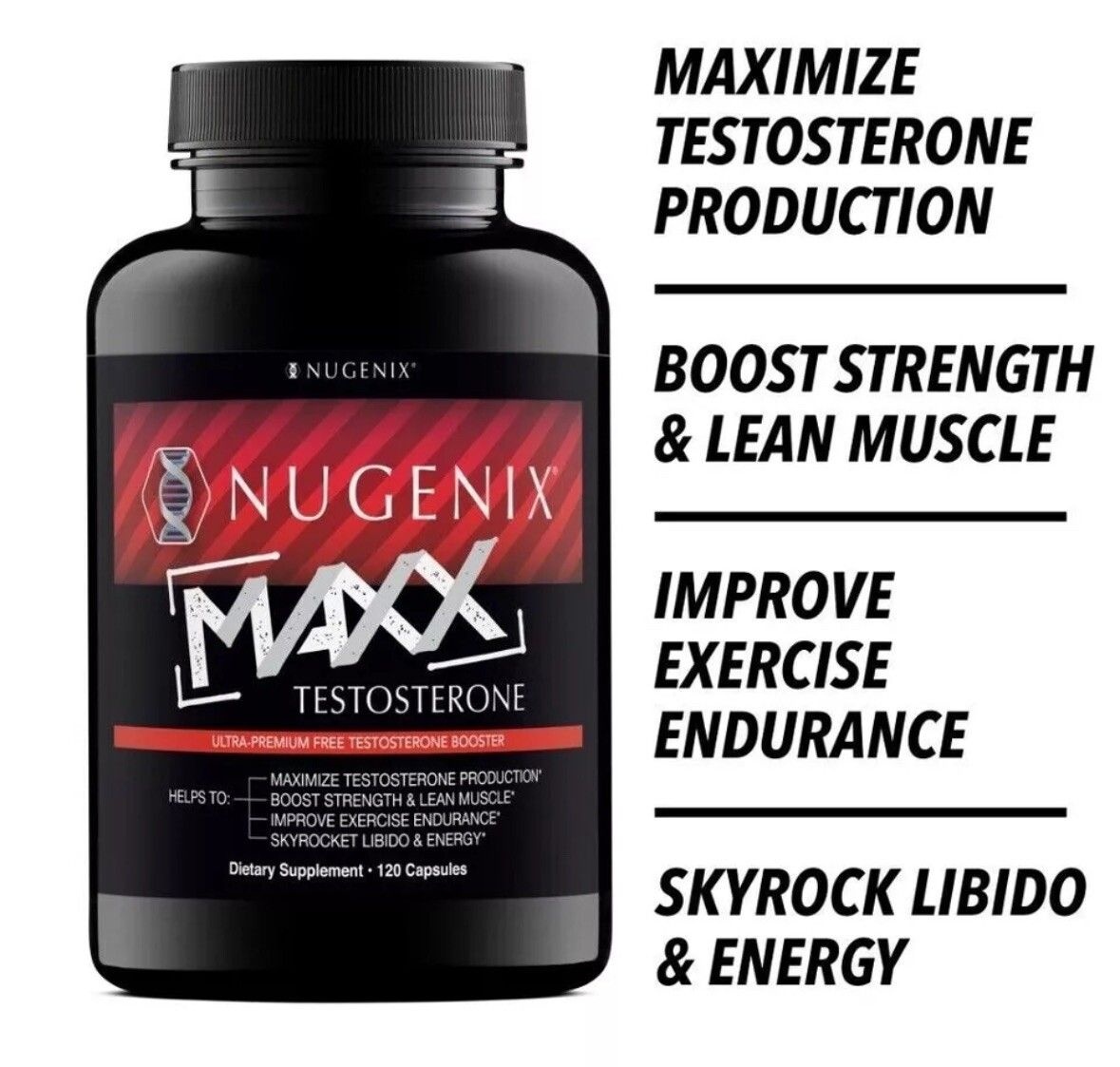 [해외] Nugenix 뉴제닉스 토탈-T 맥스 남성 기능 강화 및 성욕 증진 120정 캡슐 (10정26정 이상) 113077