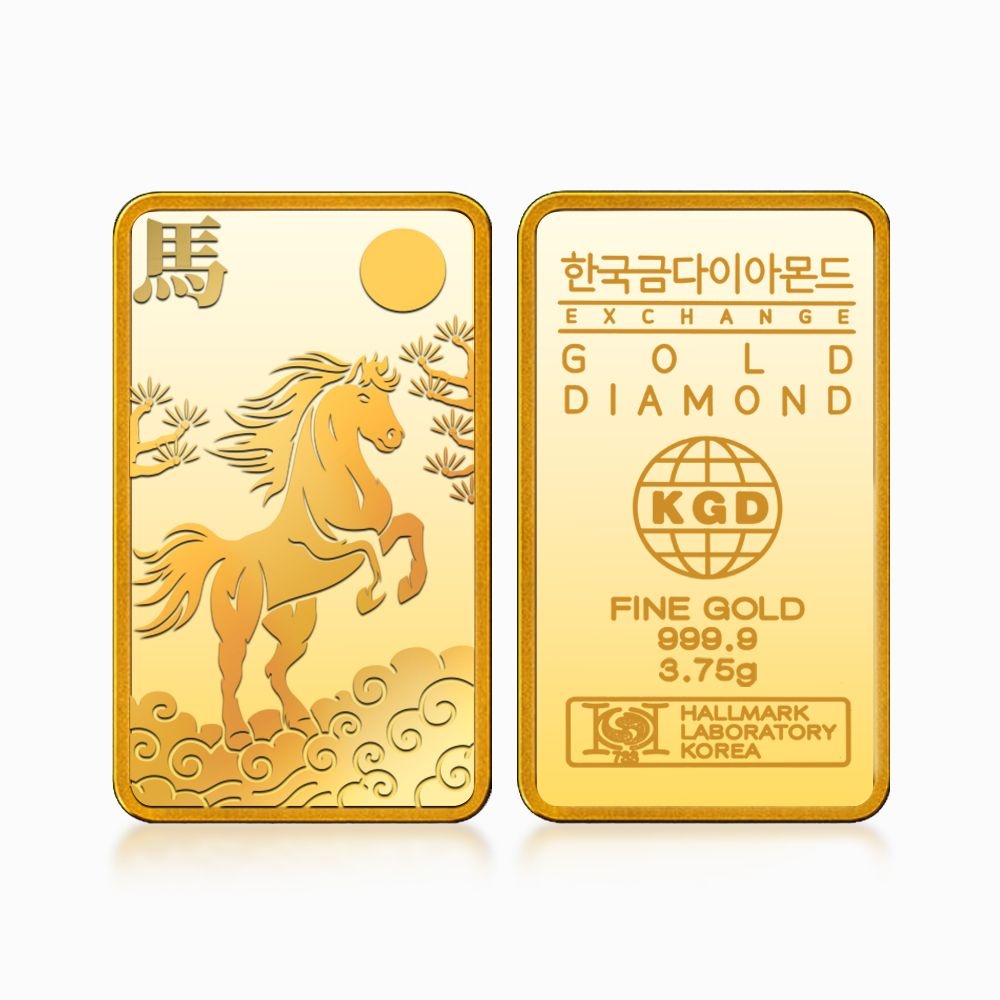 한국금다이아몬드 순금 병오년 말 골드바 24K 3.75g 999.9 금시세