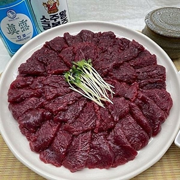 [셀러허브 식품]당일도축 한우 뭉티기 육사시미 300g 한우 육회 사시미 한우 육사시미 한우 뭉태기 한우 우둔...