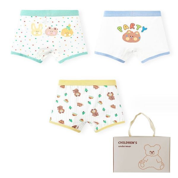 엠에스키즈 [보리보리]해피파티 남아 사각팬티 3매(N142)+선물포장