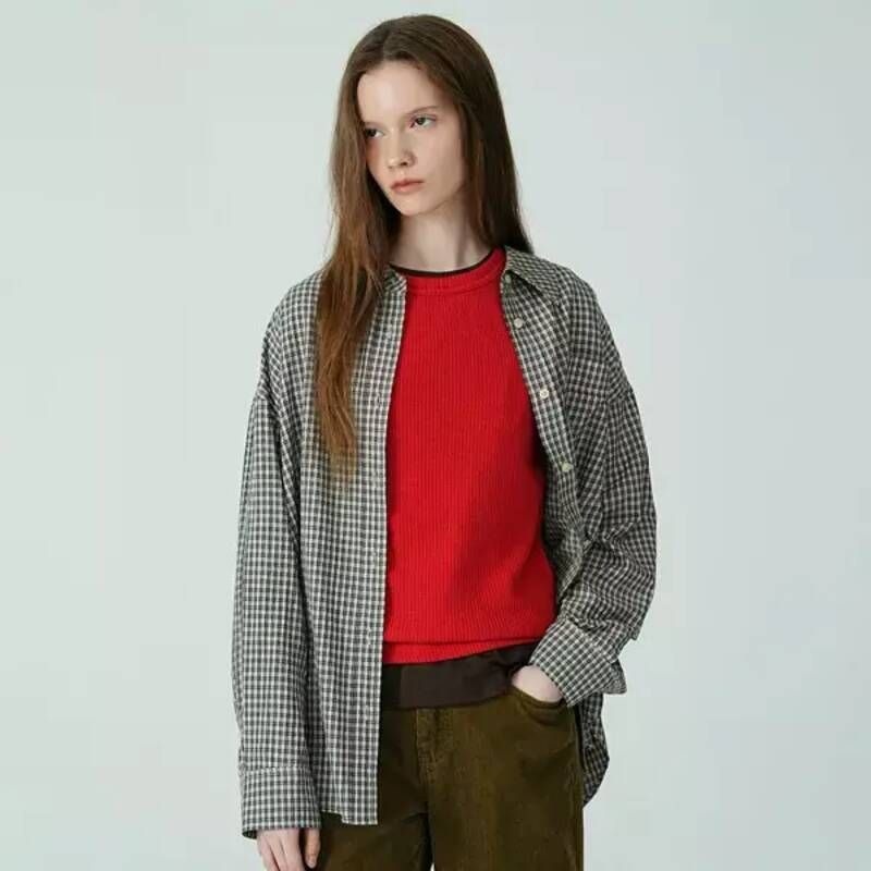 온앤온 쉬어 체크 셔츠 NEW5XB323 841672