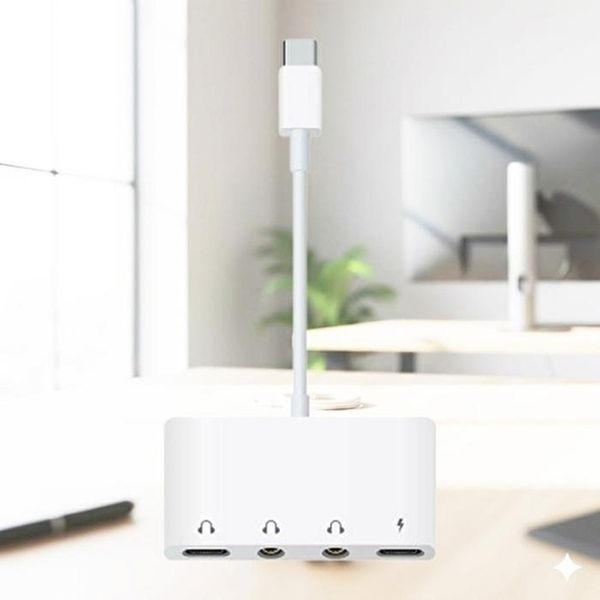 [셀러허브 가전]Coms USB C타입 멀티 변환기 AUX젠더 이어폰단자