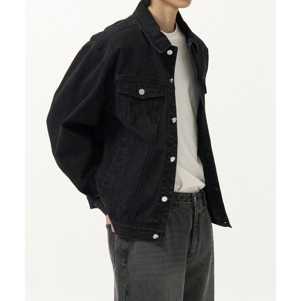 TOFFEE 워시드 데님 트러커 자켓 WASHED BLACK 212864