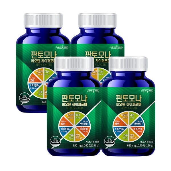 (주)비오팜 [온누리스토어] [4박스] 판토모나 비오틴 하이퍼포머 4박스 (650mg x 240정 x 4박스)