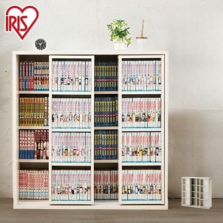 [해외] 아이리스 오야마 슬라이딩 책장 90cm 화이트