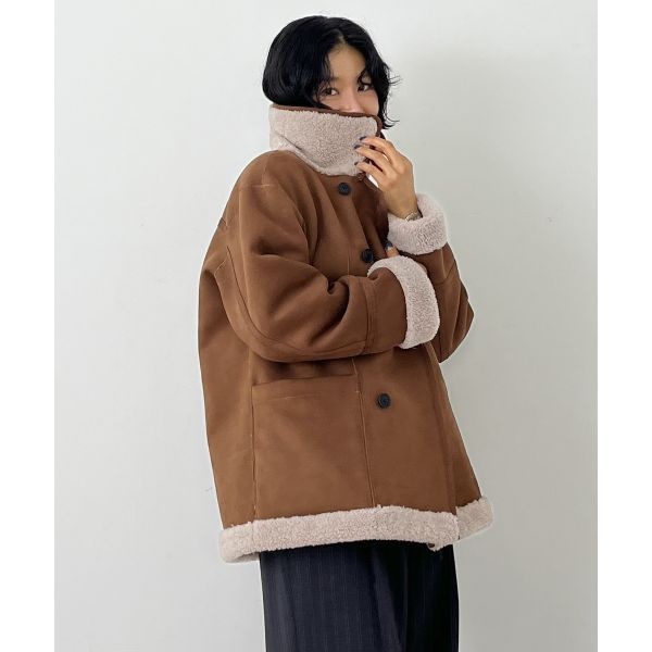 MONGDOL <매장정품> [1월 10일 배송] 몽돌 MONGDOL [보라끌레르 PICK]리버시블 스웨이드 무스탕 브라운 MDJK038BROWN 171040