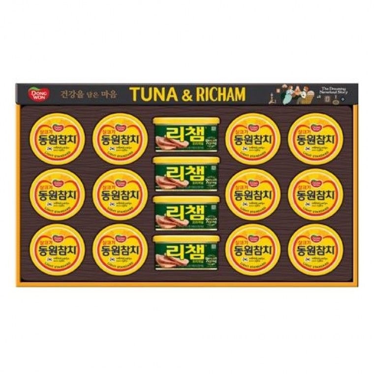 동원 튜나리챔 100호 선물세트 4개입 참치캔 스팸 혼합 세트 설 추석 명절 대량구매