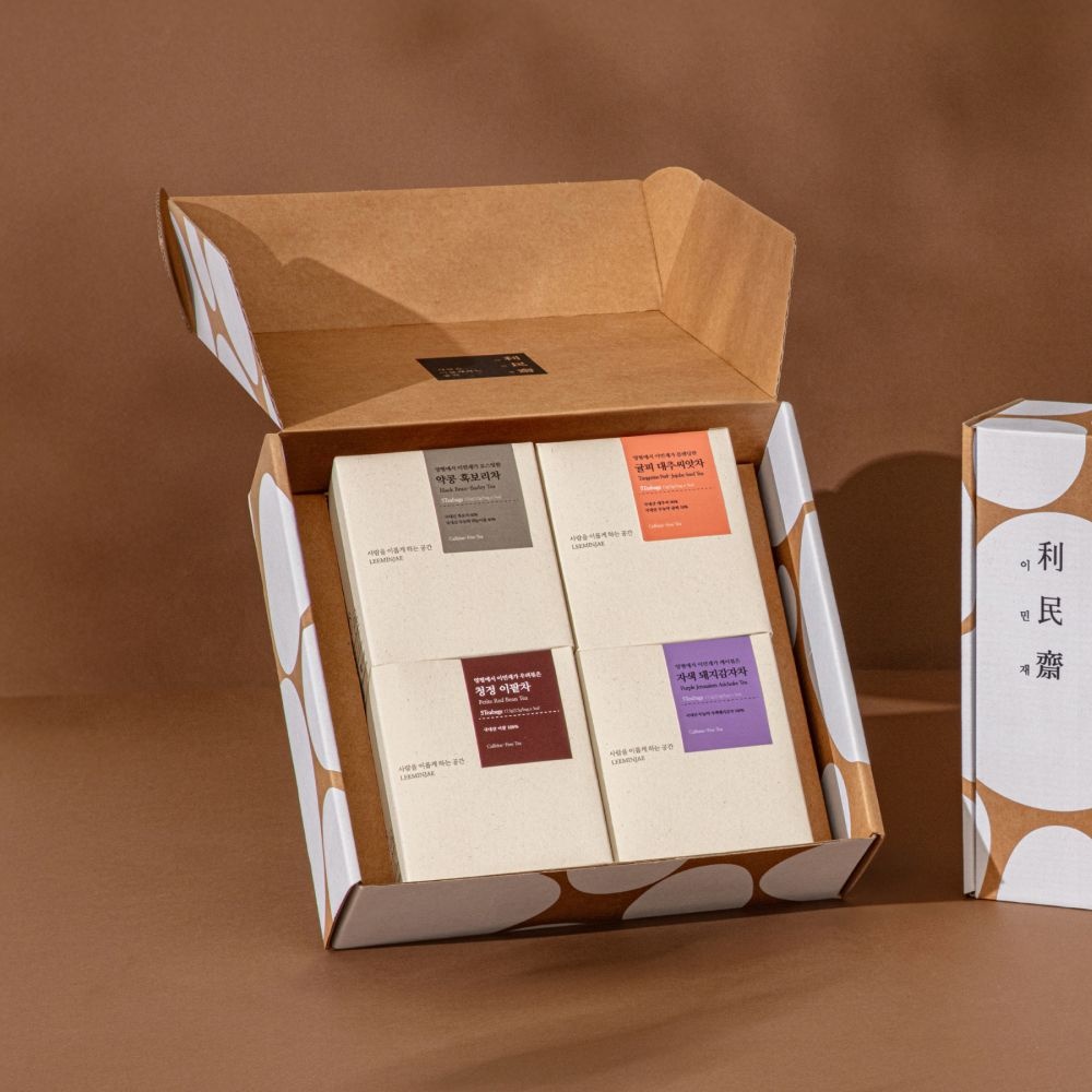 [이민재Tea] 무카페인 차선물 세트 곡물차 4종-차만 오롯이 세트