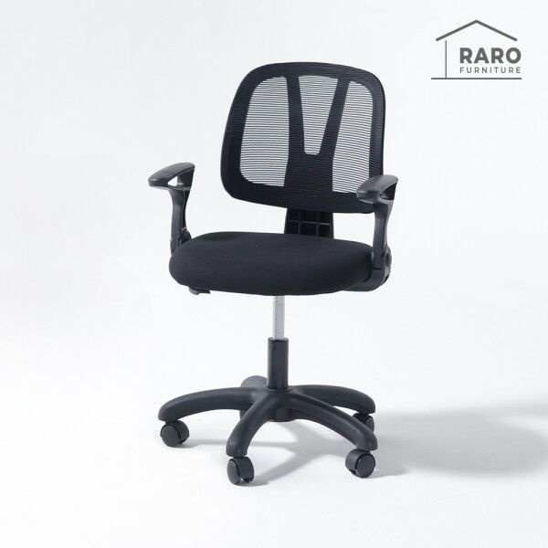 [라로퍼니처OEM][라로퍼니처] 베티 블랙 유로 메쉬 회전 컴퓨터 공부 책상 학생 의자_무료배송