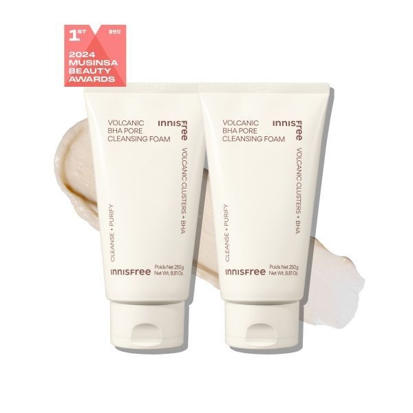 INNISFREE 화산송이 바하 모공 클렌징 폼 [대용량] 250g 2개