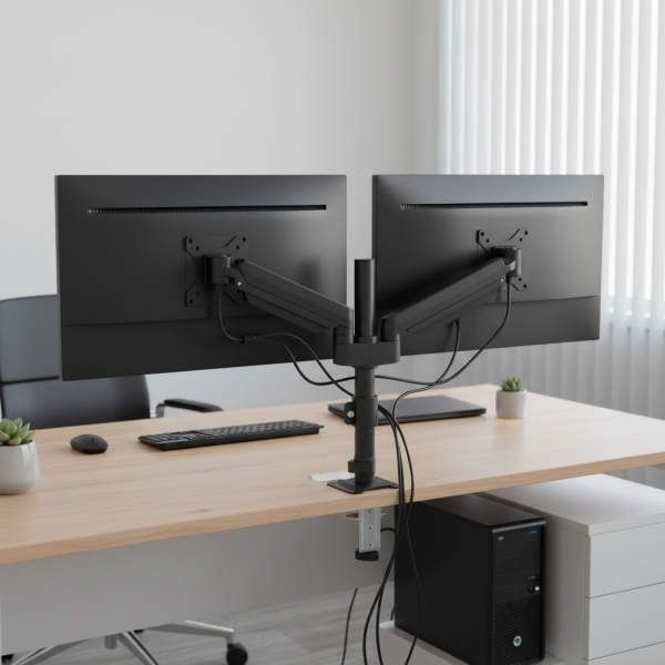 [엘디엘 마운트] 폴타입 듀얼모니터암 FLEX FIT P1 DUAL 32인치지원