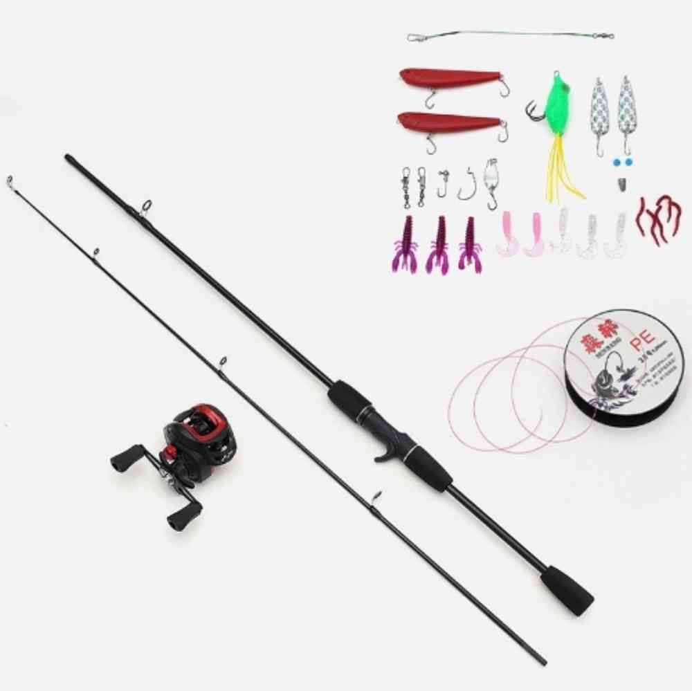 살림방 베이트 릴+루어+낚싯대세트 1.6M 우핸들 초보낚시 실내낚시터낚시대