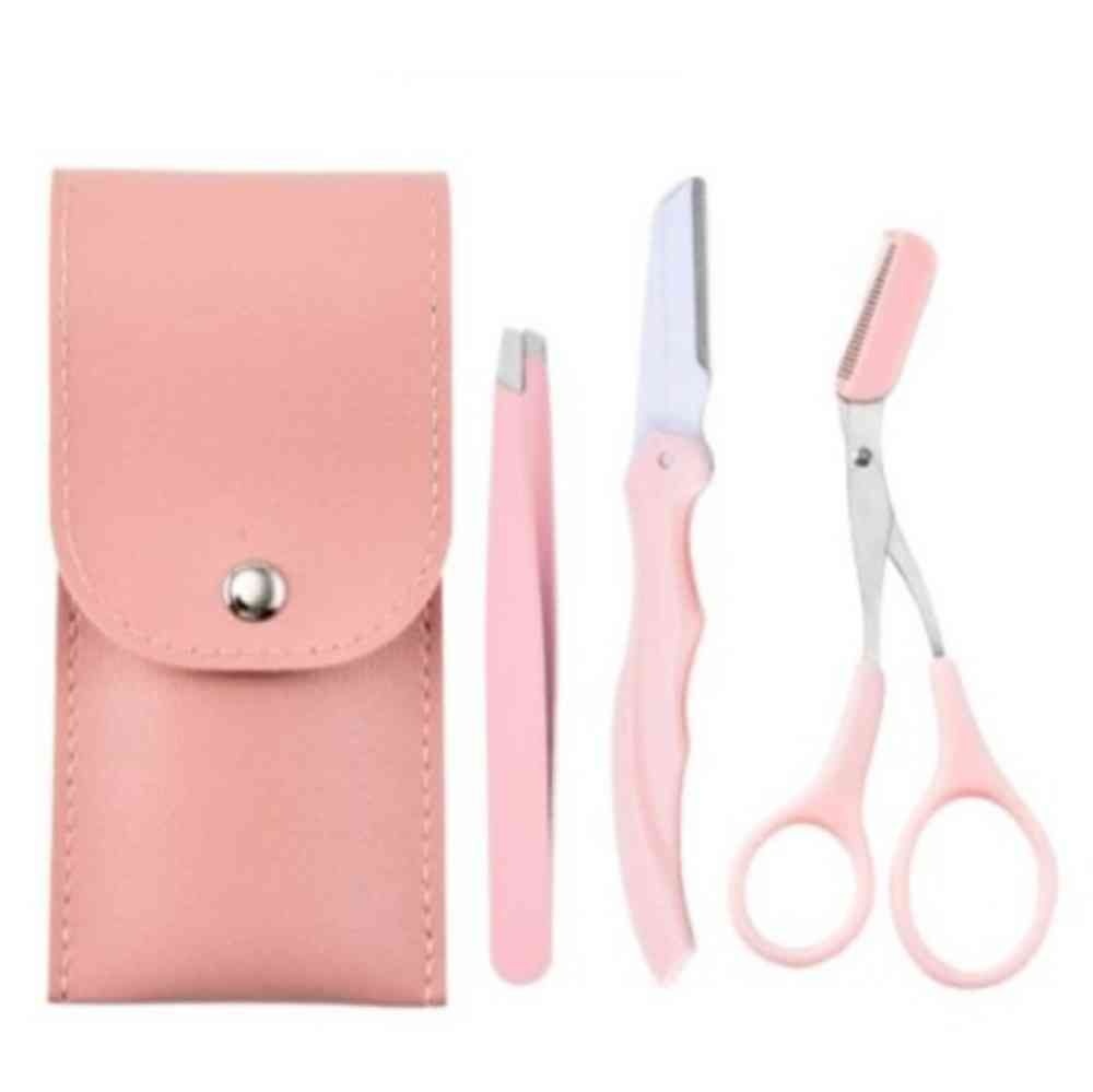 많이많이 협력사 생활방 눈썹 트리밍 3종 세트 핑크 눈섭정리기 눈썹정리기