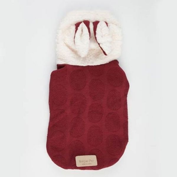 UnKnown 겨울 토끼 귀 후드 티셔츠 강아지옷