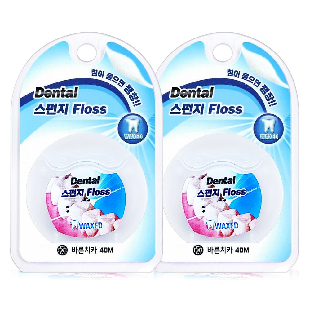 보성 바른치카 스펀지 치실 왁스 40m x 2개