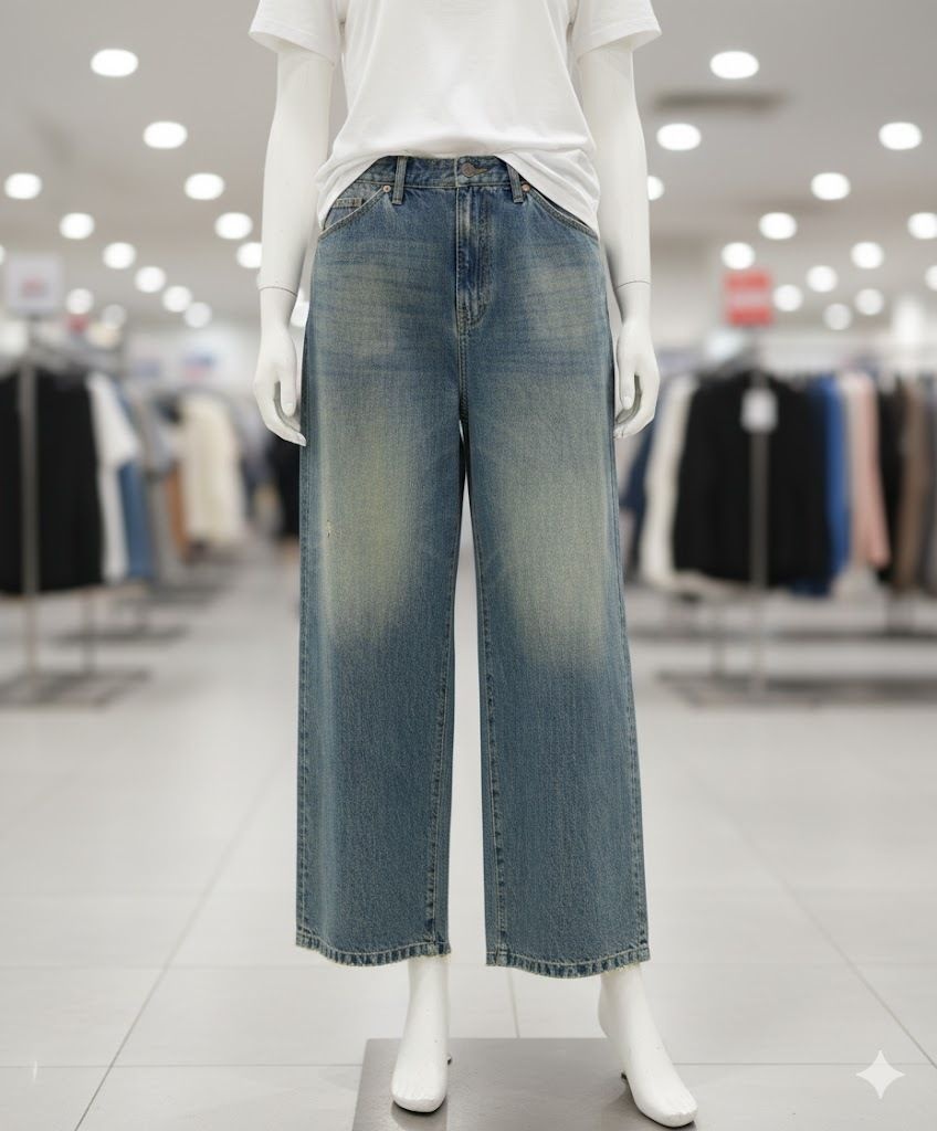 플랙 PLAC  깡스타일리스트 X 와이드 배기 데님 팬츠