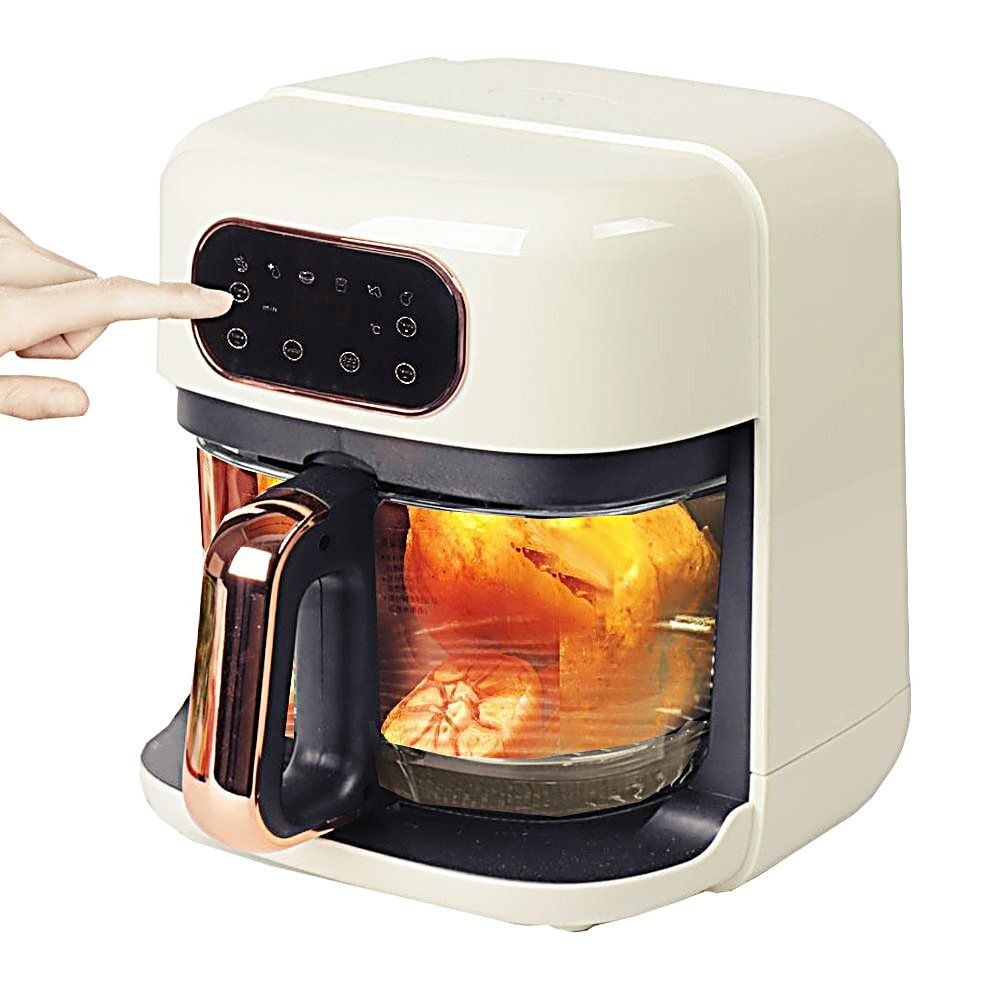 루시아이엔텍 관공서 코멜리5500 글라스 에어프라이어 내열강화 유리용기 프라이어 학교 튀김기