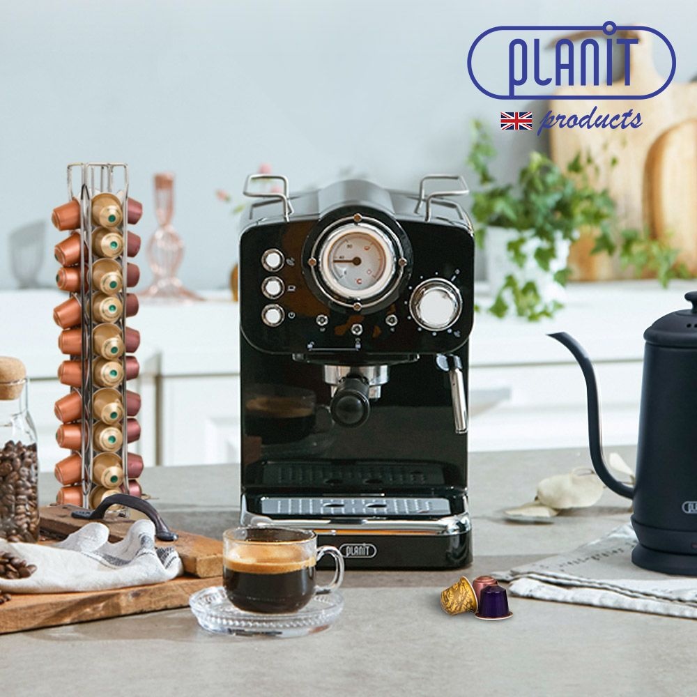 플랜잇코리아(주) 플랜잇 캡슐커피 겸용 가정용 커피머신 레트로 2in1 PCM-F15
