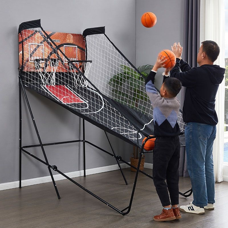 [해외] 실내 농구슈팅머신 전자 자동 득점 성인용 스포츠게임 농구대 체력단련 가족오락 실내운동