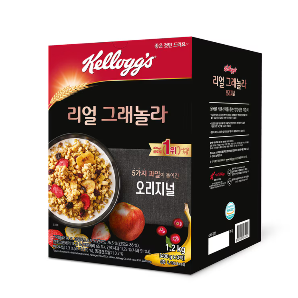 농심켈로그 켈로그 리얼그래놀라 400g x 3개