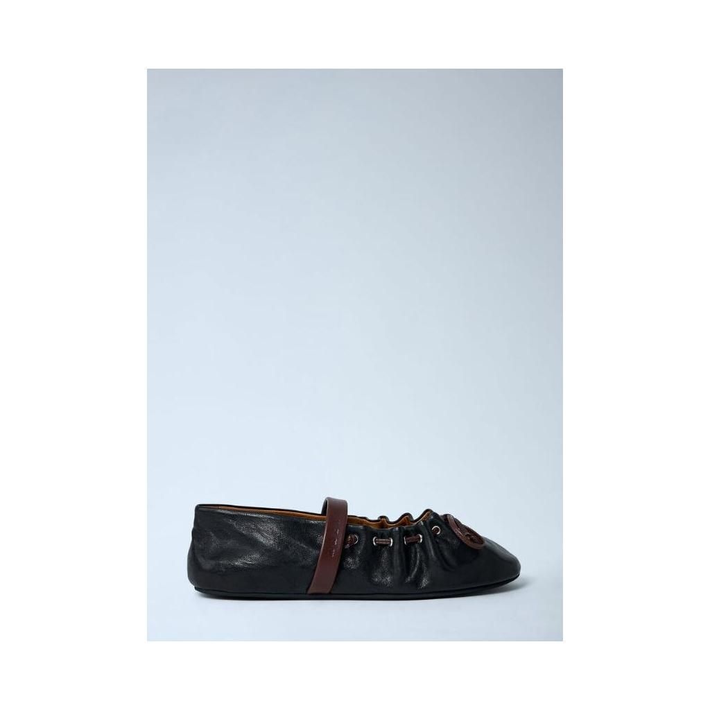마르니 여성 Leather Flat Shoes mni0263014brn