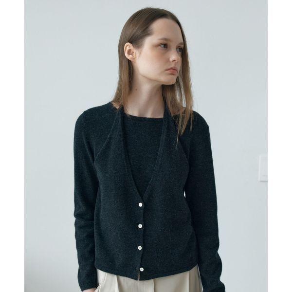 아위 AHWE HALTER SLIT KNIT_CHARCOAL XAFW0WSW100_460 2827055