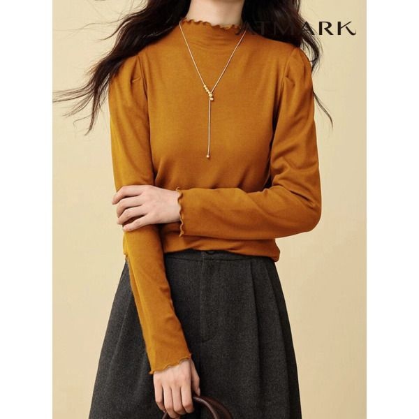 ㈜위즈원or협력업체 [앳마크(ATMARK)] [앳마크]ATMARK 슬림베이직프릴넥티셔츠_AA59TS015G