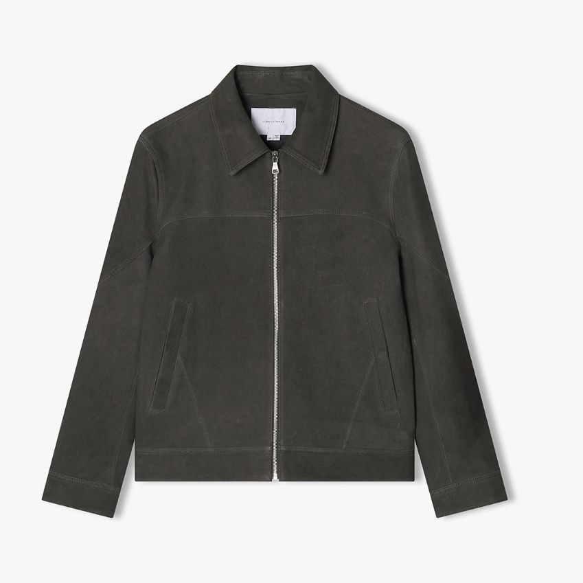 [롯데백화점]  남성 25F/W 카키 세미오버핏 램스킨 레더 자켓 LLF25691 LE1220320602