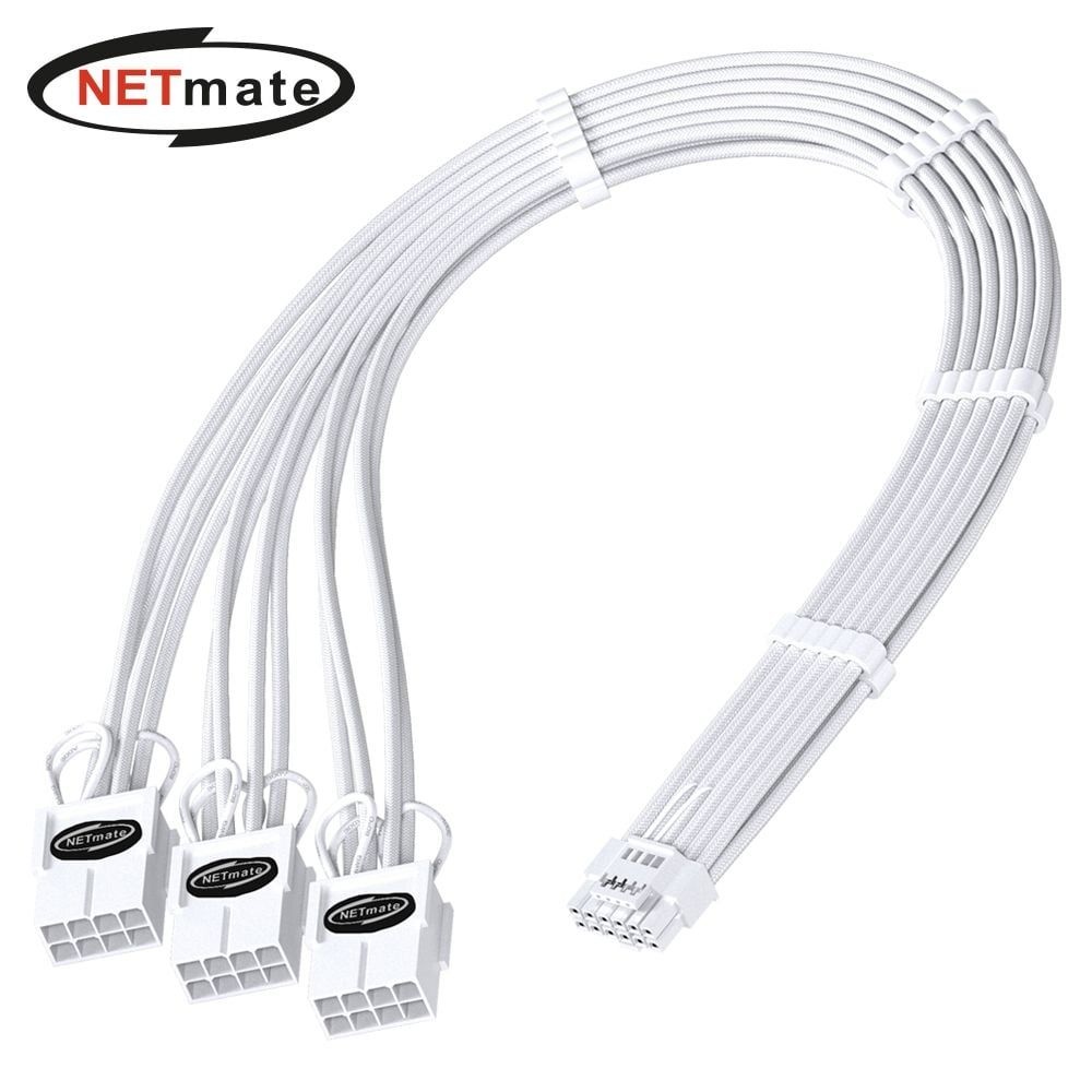 netmate 12vhpwr to pci-e 8핀x3 케이블 30cm white