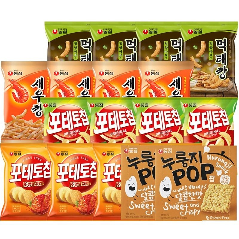 [농심]농심 누룽지팝/새우깡/포테토칩K양념치킨/자갈치 4+4+4 : 롯데ON